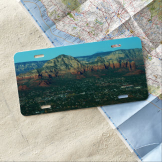 Sedona and Coffee Pot Rock from Above License Plate