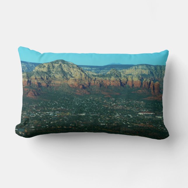 Sedona and Coffee Pot Rock from Above Lumbar Pillow (Front)