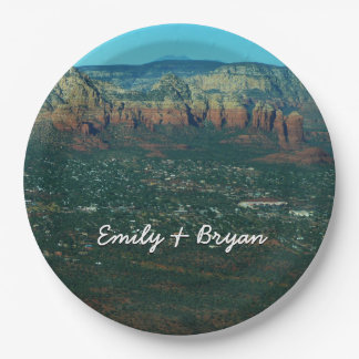 Sedona and Coffee Pot Rock from Above Paper Plates