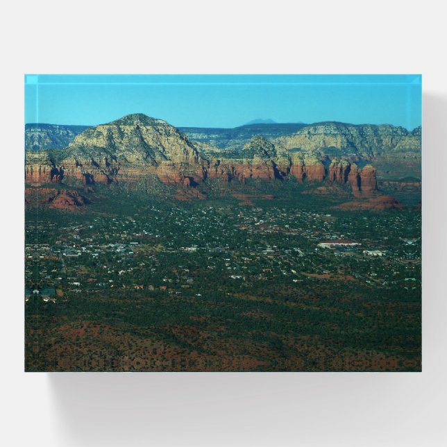 Sedona and Coffee Pot Rock from Above Paperweight (Front)