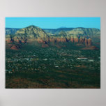 Sedona and Coffee Pot Rock from Above Poster