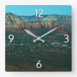 Sedona and Coffee Pot Rock from Above Square Wall Clock