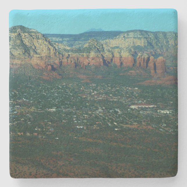 Sedona and Coffee Pot Rock from Above Stone Coaster (Front)
