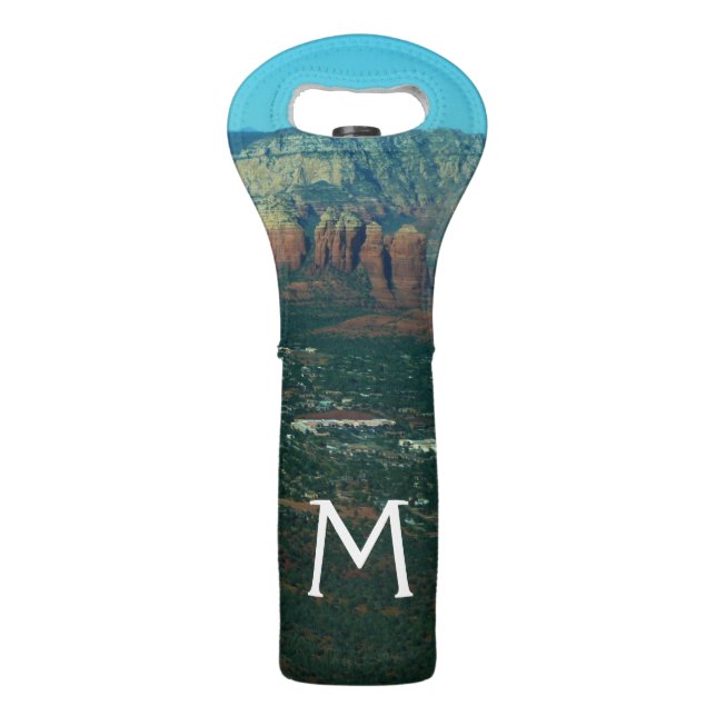 Sedona and Coffee Pot Rock from Above Wine Bag (Front)