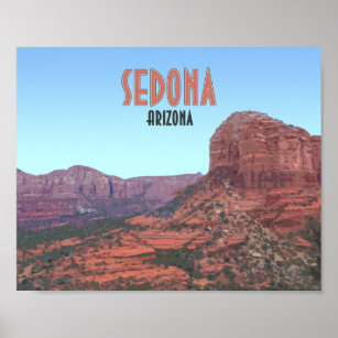 Sedona Arizona Bell Rock Canyon Vintage Poster