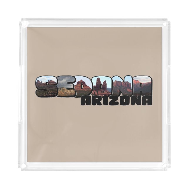 Sedona Arizona Big Letter - Mountain View Acrylic Tray (Front)
