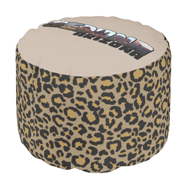 Sedona Arizona Big Letter - Mountain View Pouf (Angled Back)