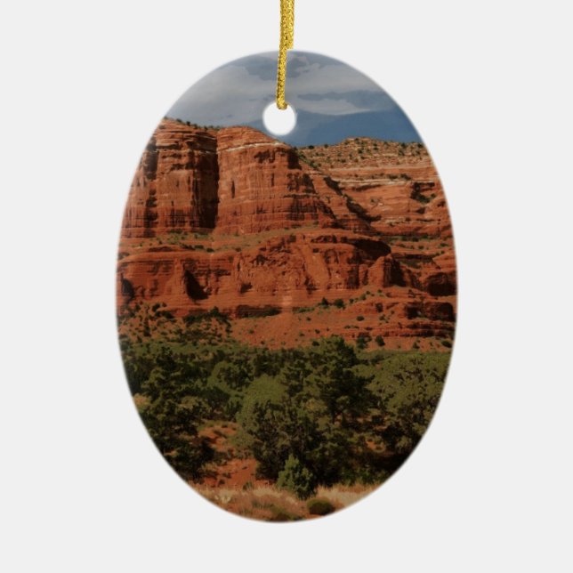 Sedona Arizona Butte Rock Desert Landscape Ceramic Ornament (Front)