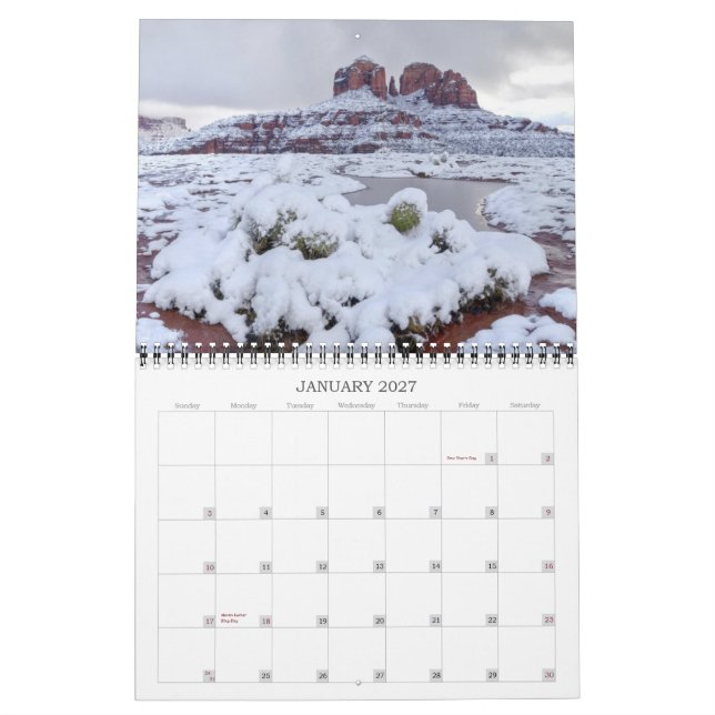 Sedona, Arizona Calendar (Jan 2027)