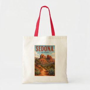 Sedona Arizona Cathedral Rock Illustration Travel  Tote Bag