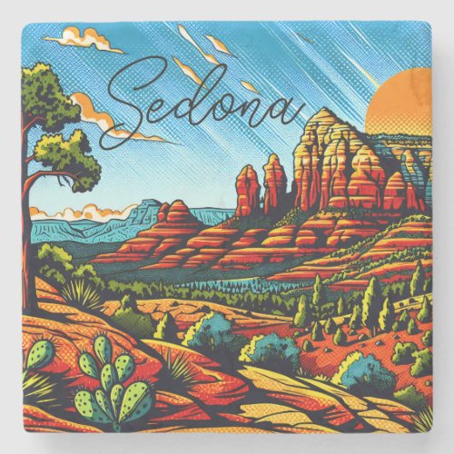 Sedona Arizona Christmas Stone Coaster