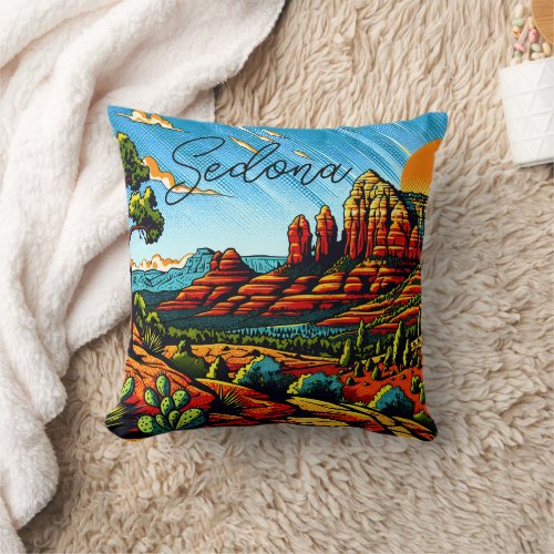Sedona Arizona Christmas Throw Pillow
