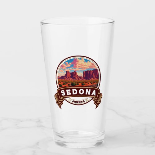 Sedona Arizona Colorful Travel Badge Glass