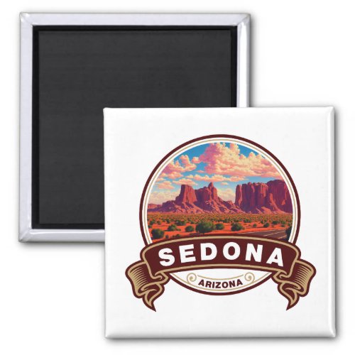 Sedona Arizona Colorful Travel Badge Magnet