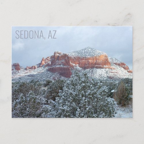 Sedona Arizona Covered in Snow Winter Postcard
