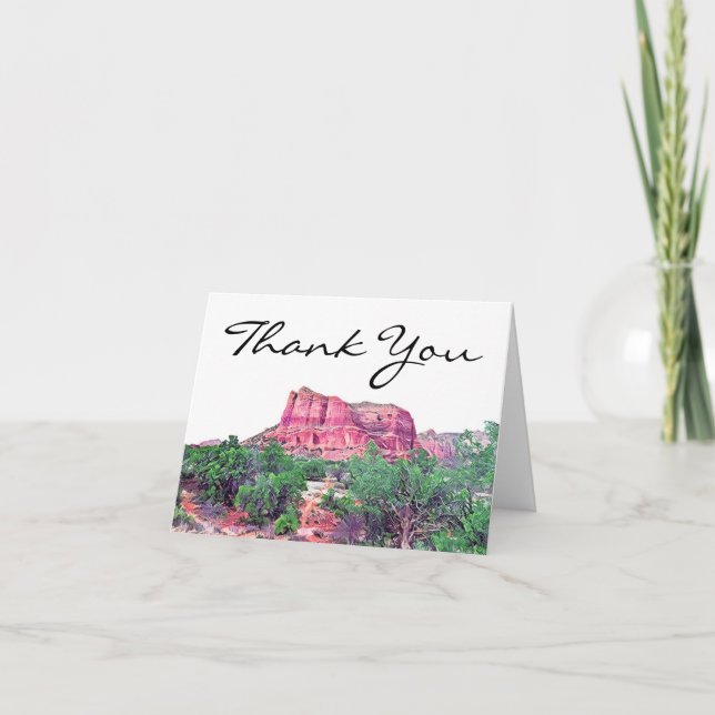 Sedona Arizona Desert Mountain Thank You Card (Front)