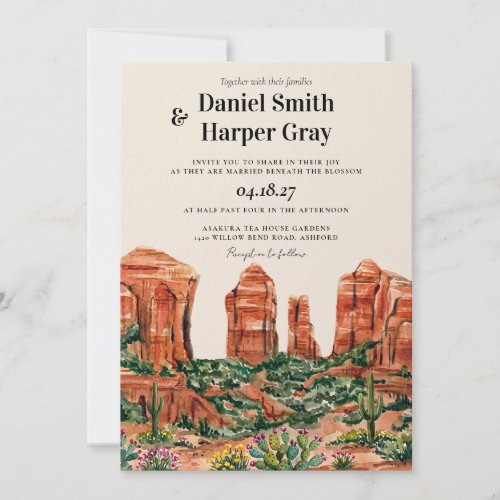 Sedona Arizona Desert Wedding Invitation