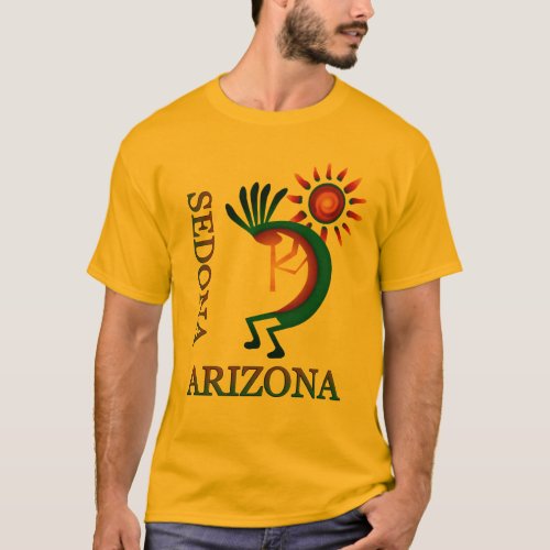 Sedona Arizona Kokopelli with Sun Gold T_Shirt