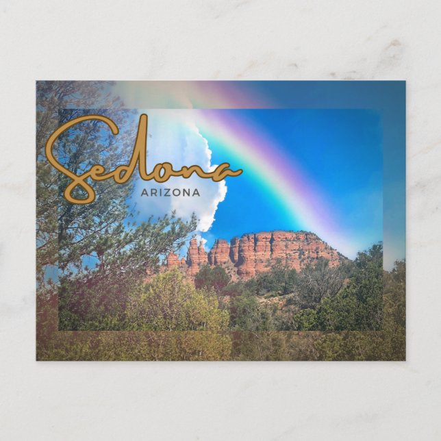 Sedona, Arizona - Mountain Rainbow Landscape Postcard (Front)