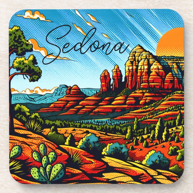 Sedona, Arizona Red Canyon Beverage Coaster (Front)