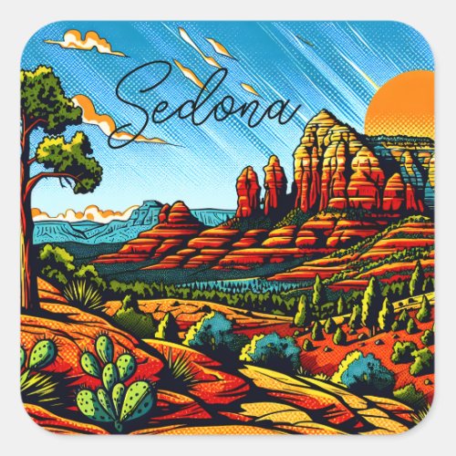 Sedona Arizona Red Canyon Square Sticker