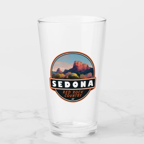 Sedona Arizona Red Rock Country Watercolor Emblem Glass
