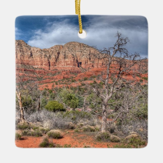 Sedona Arizona red rock landscape Ceramic Ornament (Front)