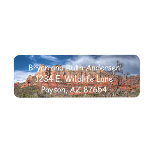 Sedona Arizona red rock landscape Label