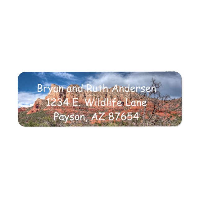 Sedona Arizona red rock landscape Label (Front)