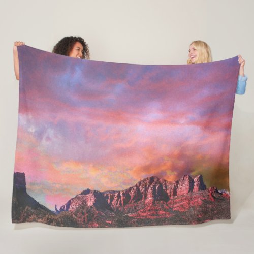 SEDONA ARIZONA Red Rock Sunset Fleece Blanket