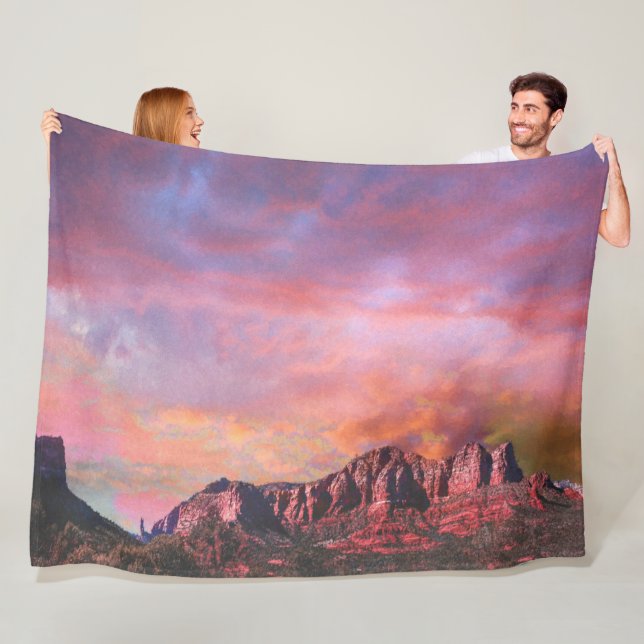 SEDONA ARIZONA Red Rock Sunset Fleece Blanket (In Situ)
