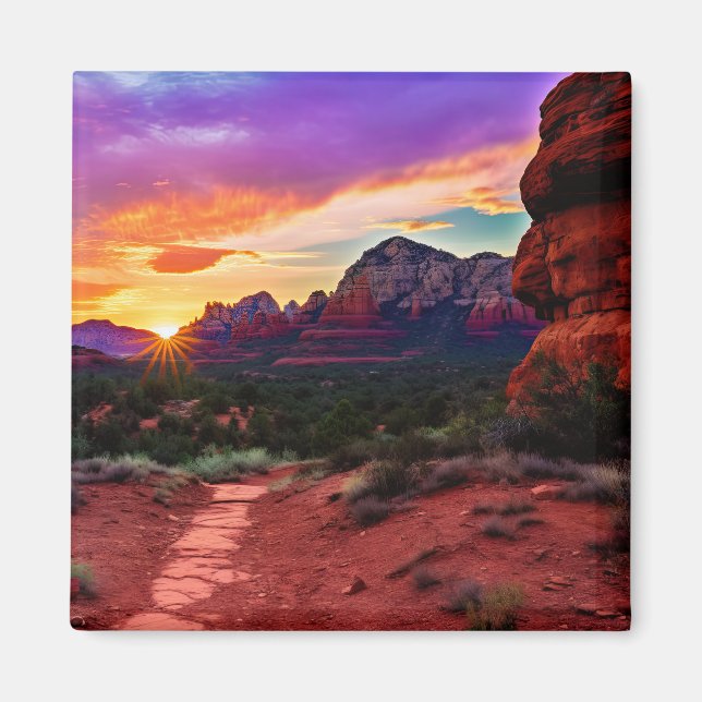 Sedona Arizona Red Rocks Nature Beautiful Sunset Magnet (Front)