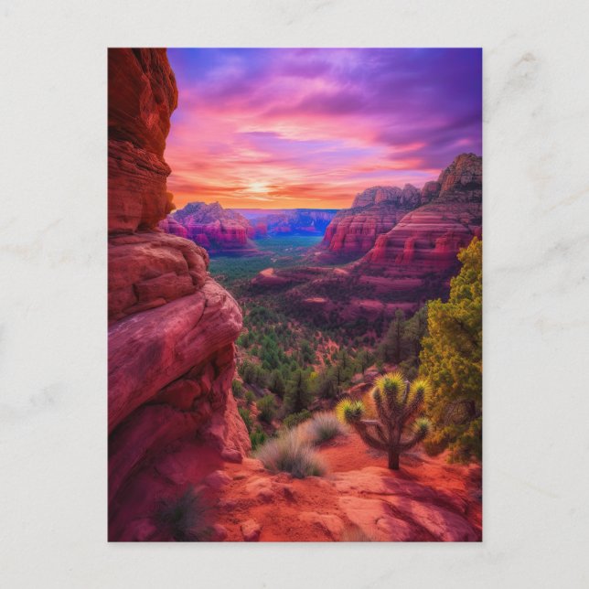 Sedona Arizona Red Rocks Nature Beautiful Sunset Postcard (Front)