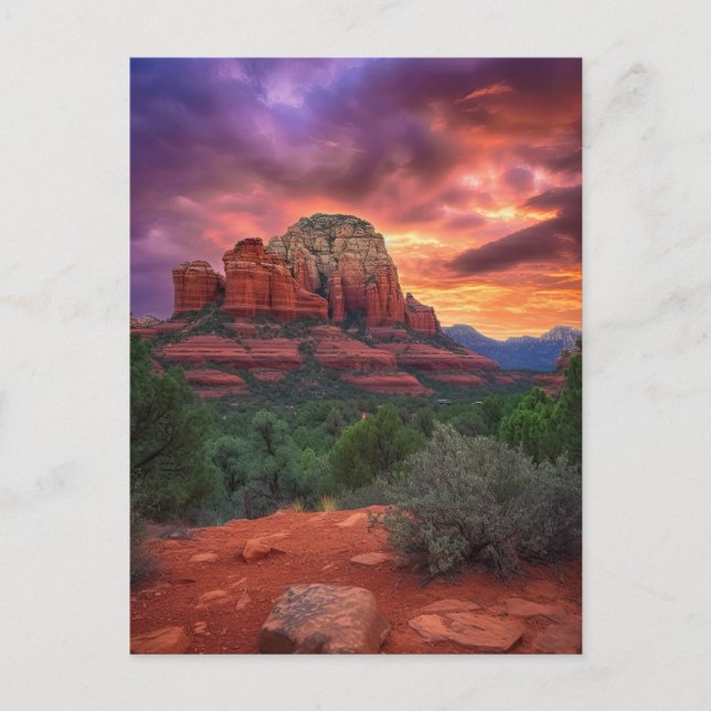 Sedona Arizona Red Rocks Nature Beautiful Sunset Postcard (Front)
