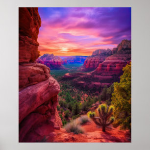 Sedona Arizona Red Rocks Nature Beautiful Sunset Poster