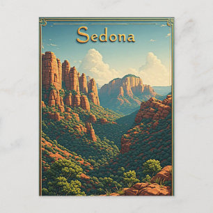 Sedona Arizona Red Rocks Sunset Landscape Postcard