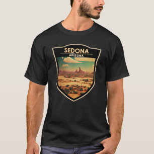 Sedona Arizona Retro Travel Art Badge T-Shirt