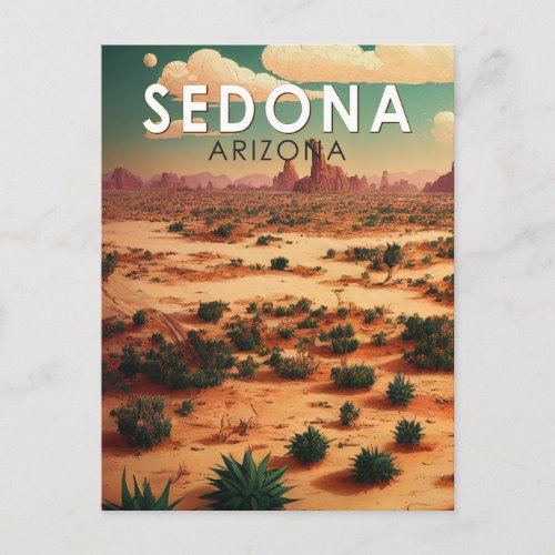 Sedona Arizona Retro Travel Art Vintage Postcard