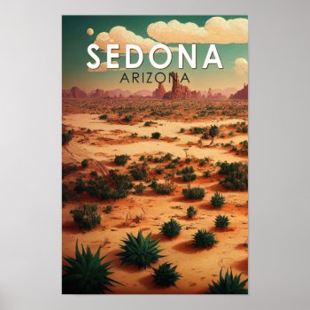 Sedona Arizona Retro Travel Art Vintage Poster by Kris_and_Friends at Zazzle