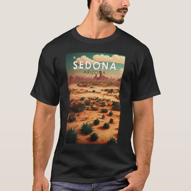 Sedona Arizona Retro Travel Art Vintage T-Shirt (Front)