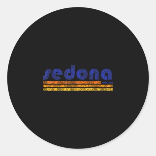 Sedona arizona retro vintage weathered hiking classic round sticker