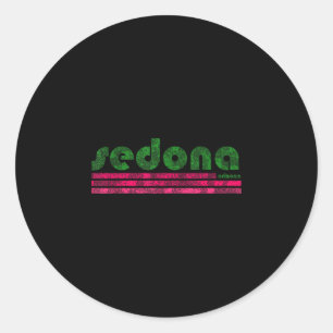 Sedona arizona retro vintage weathered hiking classic round sticker