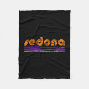 Sedona arizona retro vintage weathered hiking fleece blanket