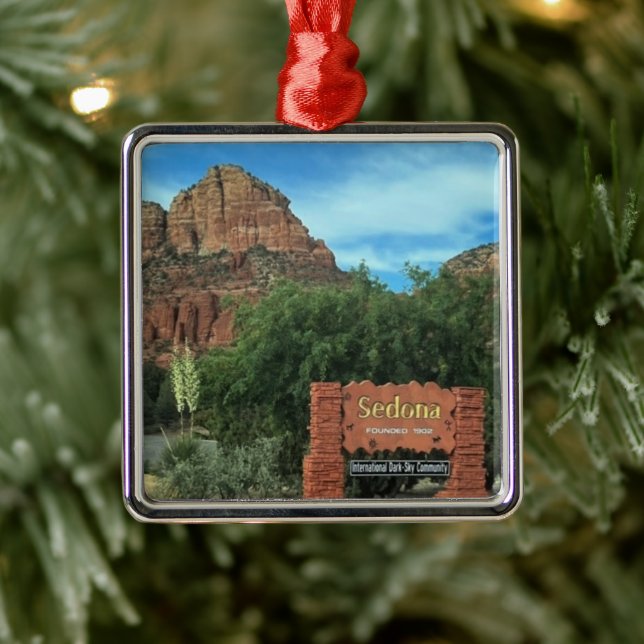 Sedona Arizona Sign Metal Ornament (Tree)