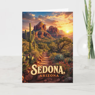 Sedona Arizona Sunset Red Rock Desert Card