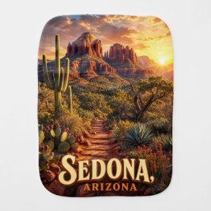 Sedona Arizona Sunset Red Rock Desert Travel Baby Burp Cloth