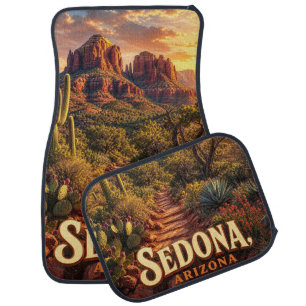 Sedona Arizona Sunset Red Rock Desert Travel Car Floor Mat