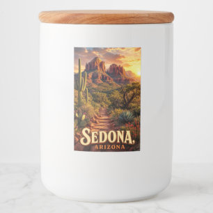 Sedona Arizona Sunset Red Rock Desert Travel Food Label