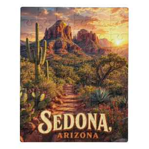 Sedona Arizona Sunset Red Rock Desert Travel Jigsaw Puzzle