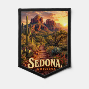 Sedona Arizona Sunset Red Rock Desert Travel Pennant